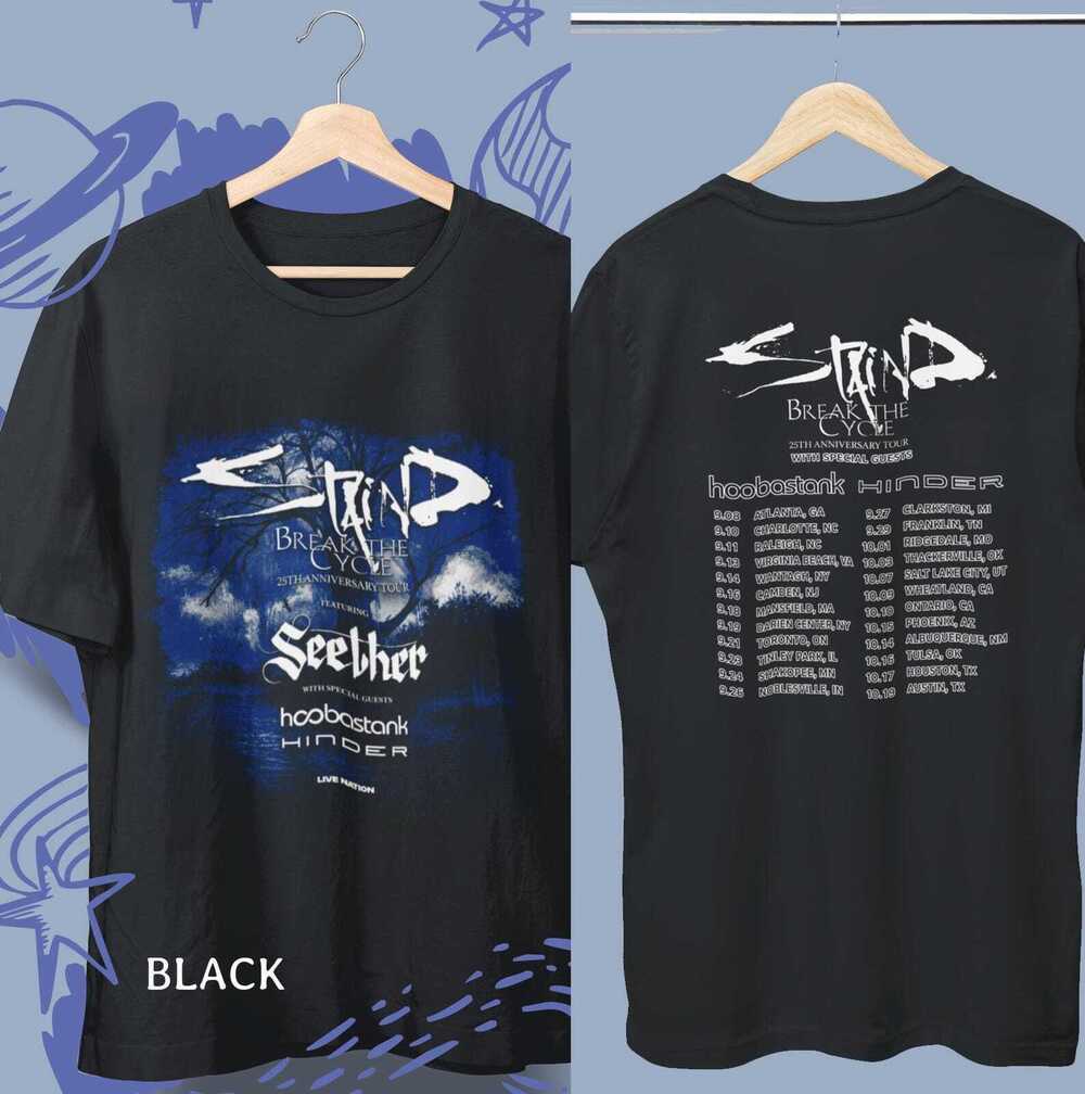 Unisex Staind Break The Cycle Tour 2026 Shirt 2 Sided